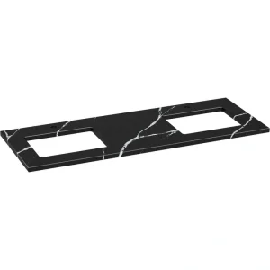 KOHLER Silestone 61 in. W x 22.4375 in. D Quartz Double Rectangle Cutouts with Vanity Top in Eternal Marquwith