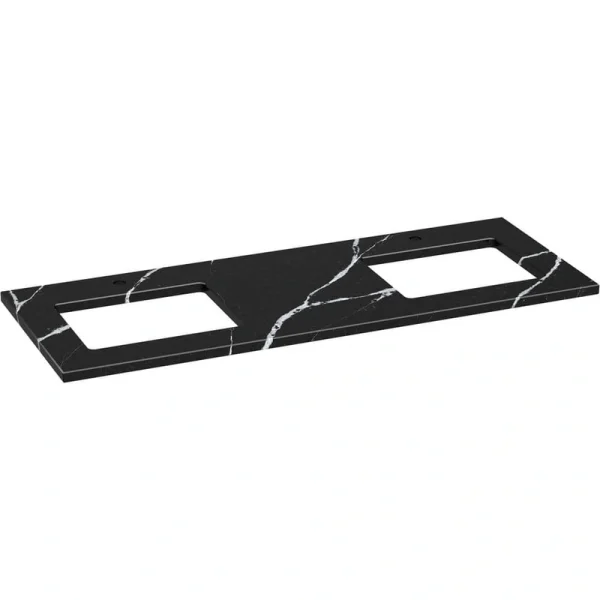 KOHLER Silestone 61 in. W x 22.4375 in. D Quartz Double Rectangle Cutouts with Vanity Top in Eternal Marquwith