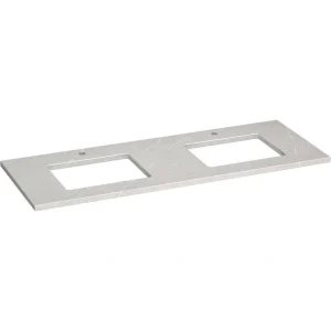 KOHLER Silestone 61 in. W x 22.4375 in. D Quartz Double Rectangle Cutouts with Vanity Top in Eternal Serena T726938047