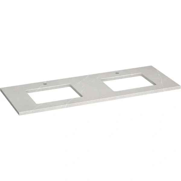 KOHLER Silestone 61 in. W x 22.4375 in. D Quartz Double Rectangle Cutouts with Vanity Top in Eternal Serena T726938047