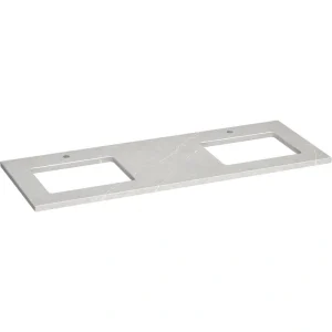 KOHLER Silestone 61 in. W x 22.4375 in. D Quartz Double Rectangle Cutouts with Vanity Top in Eternal Serena T726938144