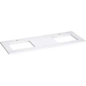 KOHLER Silestone 61 in. W x 22.4375 in. D Quartz Double Rectangle Cutouts with Vanity Top in Eternal Statuario T726938331