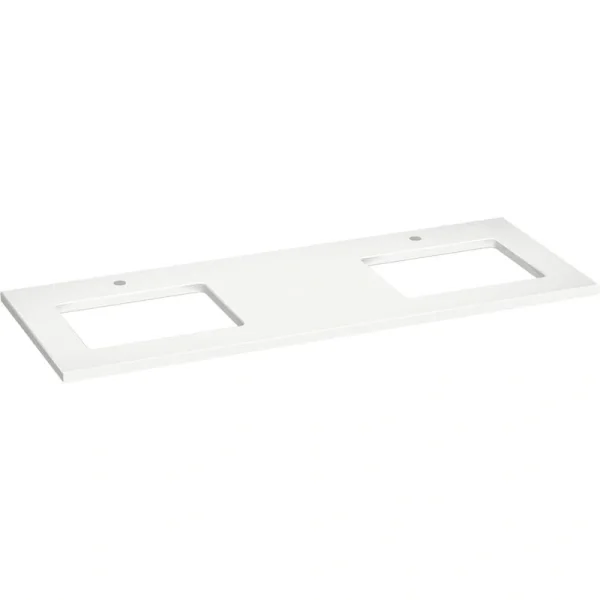 KOHLER Silestone 61 in. W x 22.4375 in. D Quartz Double Rectangle Cutouts with Vanity Top in Miami White T726938129