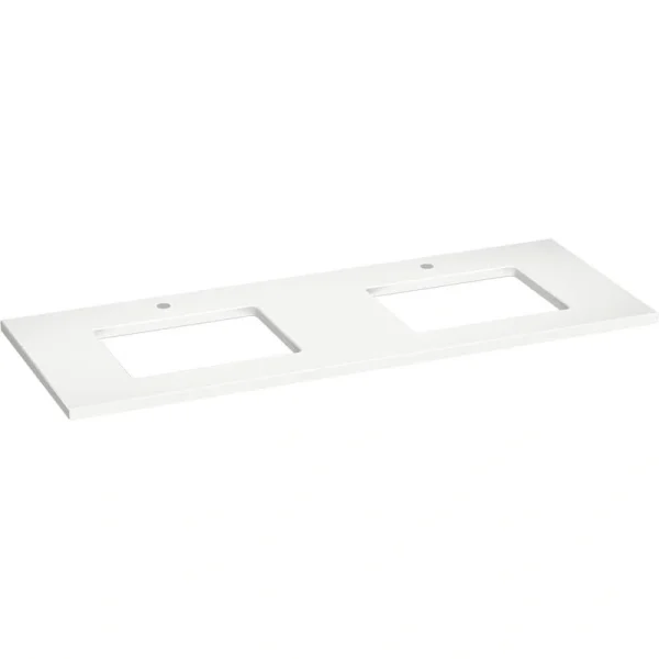 KOHLER Silestone 61 in. W x 22.4375 in. D Quartz Double Rectangle Cutouts with Vanity Top in Miami White T726938310