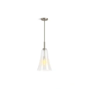 KOHLER Simplice 10 in. 1-Light Brushed Nickel Shaded Pendant