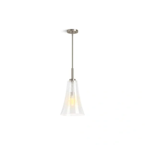 KOHLER Simplice 10 in. 1-Light Brushed Nickel Shaded Pendant