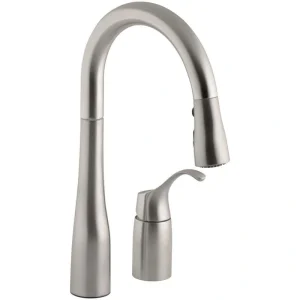 KOHLER Simplice Single-Handle Pull-Down Sprayer Kitchen Faucet in Vibrant Stainless