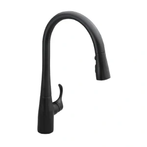KOHLER Simplice Single-Handle Pull-Down Sprayer Kitchen Faucet with DockNetik and Sweep Spray in Matte Black