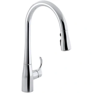 KOHLER Simplice Single-Handle Pull-Down Sprayer Kitchen Faucet with DockNetik and Sweep Spray in Polished Chrome