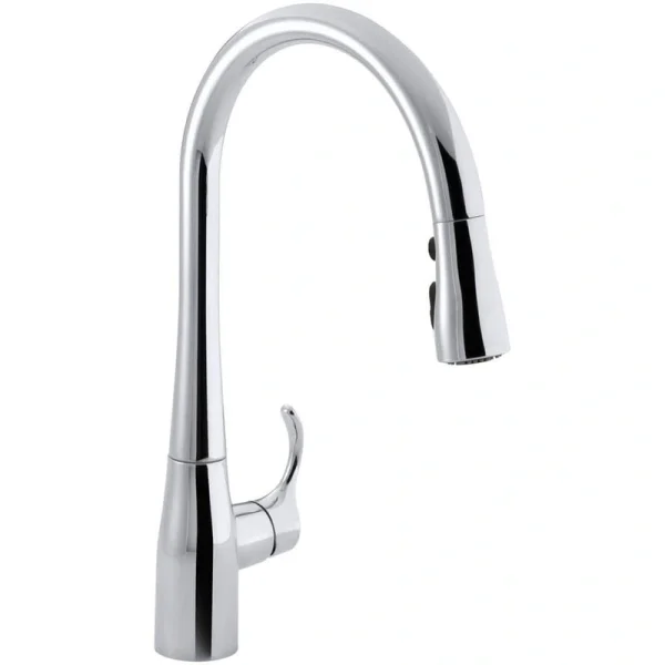 KOHLER Simplice Single-Handle Pull-Down Sprayer Kitchen Faucet with DockNetik and Sweep Spray in Polished Chrome