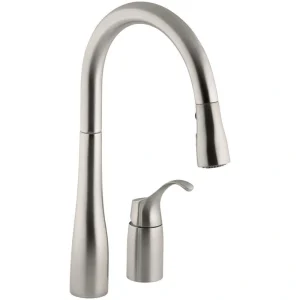 KOHLER Simplice Single-Handle Pull-Down Sprayer Kitchen Faucet with DockNetik and Sweep Spray in Vibrant Stainless T726940992