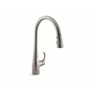 KOHLER Simplice Single-Handle Pull-Down Sprayer Kitchen Faucet with DockNetik and Sweep Spray in Vibrant Stainless T726941149