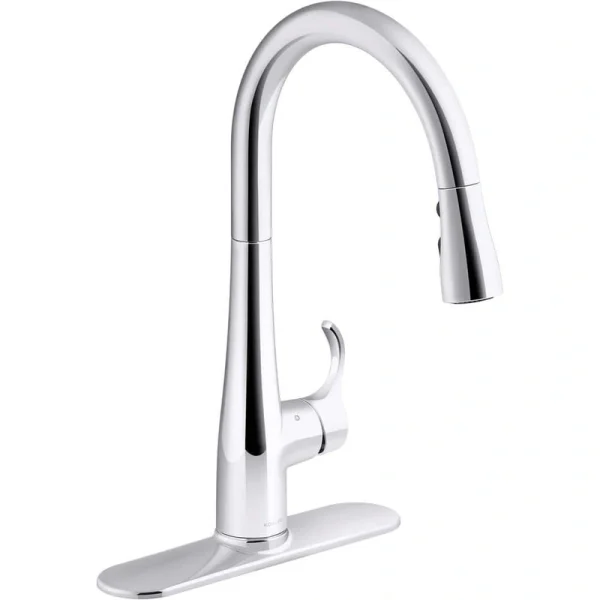 KOHLER Simplice Touchless Single-Handle Pull-Down Sprayer Kitchen Faucet in Polished Chrome
