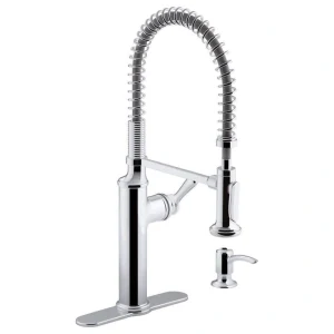 KOHLER Sous Pro-Style Single Handle Pull Down Sprayer Kitchen Faucet in Polished Chrome