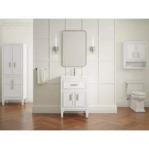 KOHLER Southerk 22.87in. Single Sink Freestanding White Bath Vanity with White Quartz Top Assembled