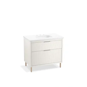 KOHLER Spacity 35.98in. Single Sink Floating White Bath Vanity with White Quartz Top Assembled