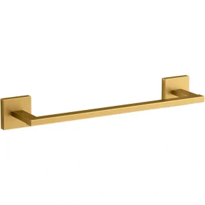 KOHLER Square 12 in. Towel Bar in Vibrant Brushed Moderne Brass