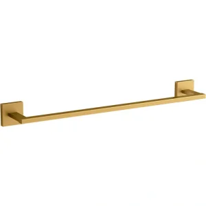 KOHLER Square 18 in. Towel Bar in Vibrant Brushed Moderne Brass