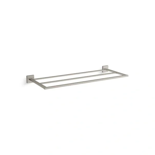 KOHLER Square 24 in. Wall Mounted Towel Bar in Vibrant Brushed Nickel T726939792
