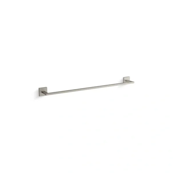 KOHLER Square 24 in. Wall Mounted Towel Bar in Vibrant Brushed Nickel T726941369