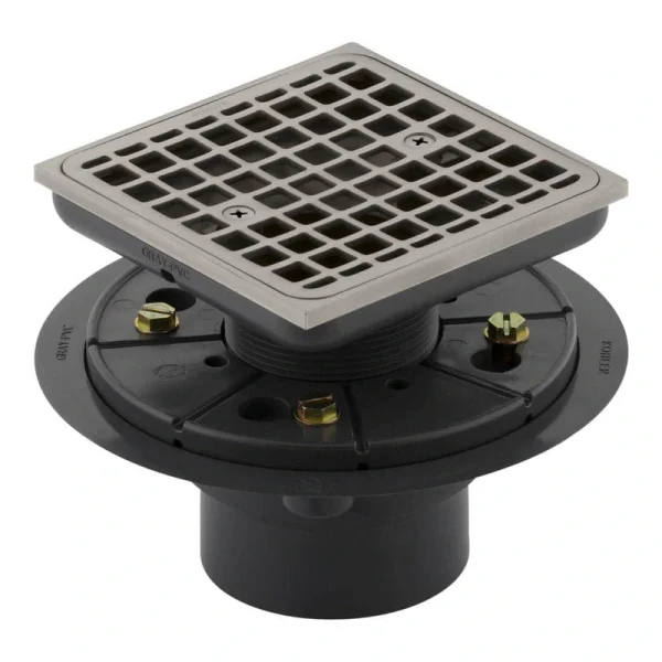 KOHLER Square Design Tile-in Shower Drain in Vibrant Brushed Nickel