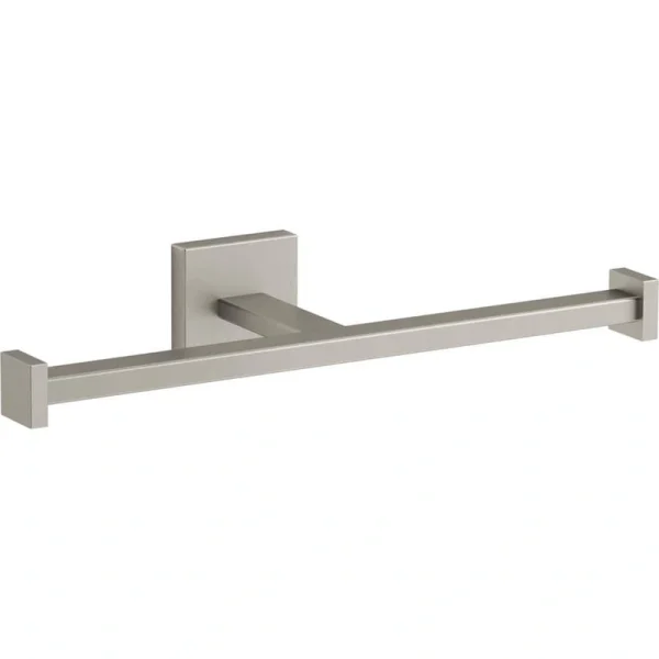 KOHLER Square Double Toilet Paper Holder in Vibrant Brushed Nickel