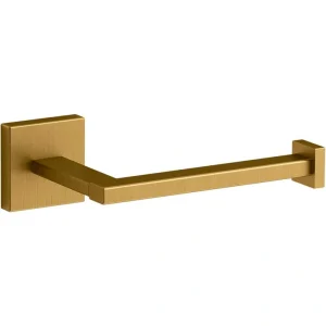 KOHLER Square Toilet Paper Holder in Vibrant Brushed Moderne Brass