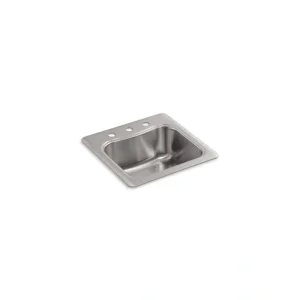 KOHLER Staccato 18 Gauge Stainless Steel 20 in. 3-Hole Drop-in Bar Sink