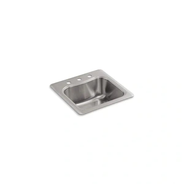 KOHLER Staccato 18 Gauge Stainless Steel 20 in. 3-Hole Drop-in Bar Sink