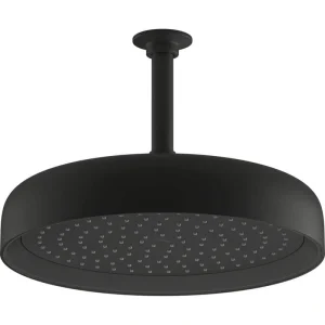 KOHLER Statement 1-Spray Patterns with 2.5 GPM 10 in. Wall Mount Fixed Shower Head in Matte Black T726938828