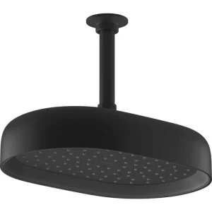 KOHLER Statement 1-Spray Patterns with 2.5 GPM 10 in. Wall Mount Fixed Shower Head in Matte Black T726940852