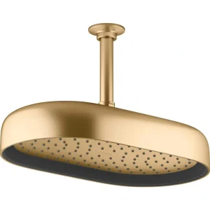 KOHLER Statement 1-Spray Patterns with 2.5 GPM 12 in. Wall Mount Fixed Shower Head in Vibrant Brushed Moderne Brass T726938694