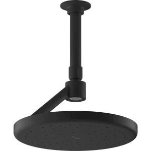 KOHLER Statement 1-Spray Patterns with 2.5 GPM 8.875 in. Ceiling Mount Fixed Shower Head in Matte Black