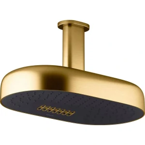 KOHLER Statement 2-Spray Patterns with 2.5 GPM 12 in. Wall Mount Fixed Shower Head in Vibrant Brushed Moderne Brass