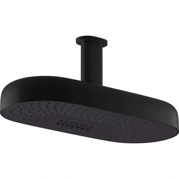 KOHLER Statement 2-Spray Patterns with 2.5 GPM 14 in. Wall Mount Fixed Shower Head in Matte Black