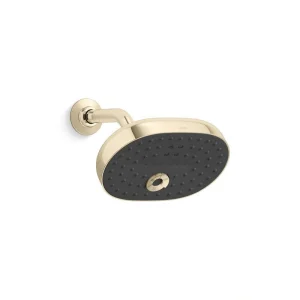 KOHLER Statement 3-Spray Patterns 7.94 in. Wall Mount Fixed Showerhead in Vibrant French Gold