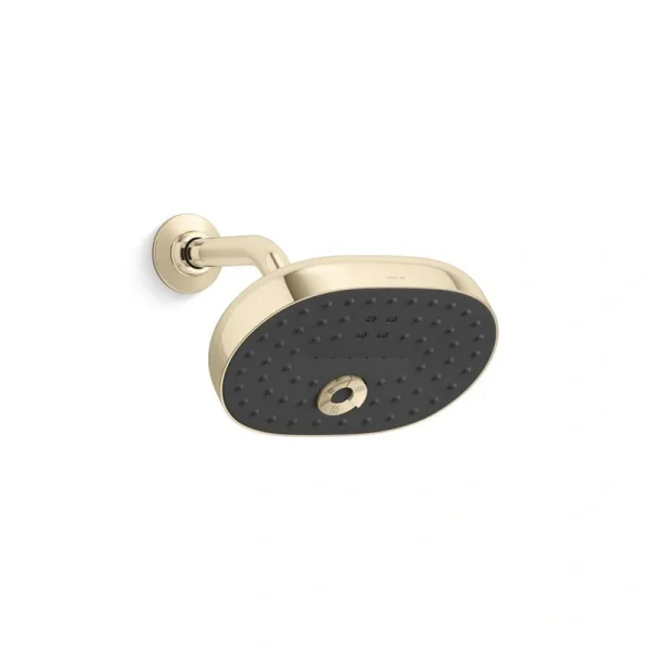 KOHLER Statement 3-Spray Patterns 7.94 in. Wall Mount Fixed Showerhead in Vibrant French Gold