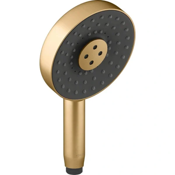 KOHLER Statement 3-Spray Patterns with 2.5 GPM 5.125 in. Wall Mount Handheld Shower Head in Vibrant Brushed Moderne Brass