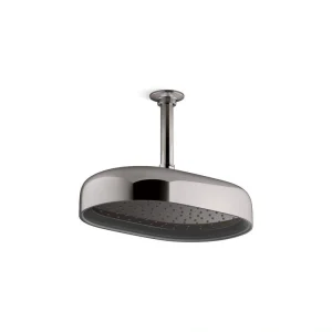 KOHLER Statement Oblong 1-Spray Patterns 1.75 GPM 12 in. Ceiling Mount Rainhead Fixed Shower Head in Vibrant Titanium