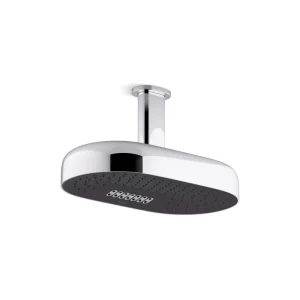 KOHLER Statement Oblong 2-Spray Patterns 2.5 GPM 14 in. Ceiling Mount Rainhead Fixed Shower Head in Vibrant Brushed Bronze