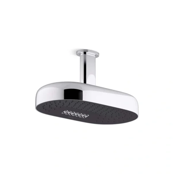 KOHLER Statement Oblong 2-Spray Patterns 2.5 GPM 14 in. Ceiling Mount Rainhead Fixed Shower Head in Vibrant Brushed Bronze