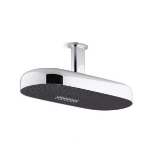 KOHLER Statement Oblong 2-Spray Patterns 2.5 GPM 18 in. Ceiling Mount Rainhead Fixed Shower Head in Vibrant Polished Nickel