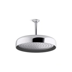 KOHLER Statement Round 1-Spray Patterns 1.75 GPM 12 in. Ceiling Mount Rainhead Fixed Shower Head in Vibrant Polished Nickel