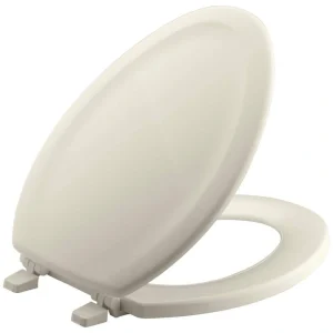 KOHLER Stonewood Elongated Closed-Front Toilet Seat in Almond
