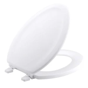 KOHLER Stonewood Elongated Closed Front Toilet Seat in Honed White