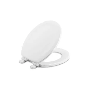 KOHLER Stonewood Quiet-Close Round Closed -Front Toilet Seat in White (2-Pack)