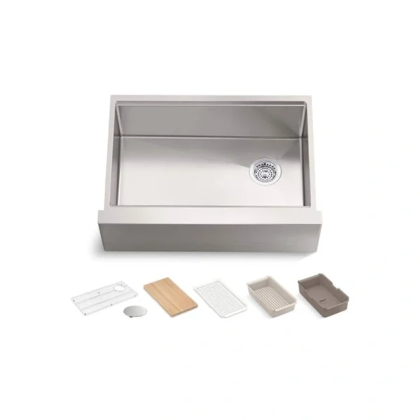 KOHLER Strive 29-1/2 in. Undermount Single Bowl Stainless Steel Workstation Kitchen Sink
