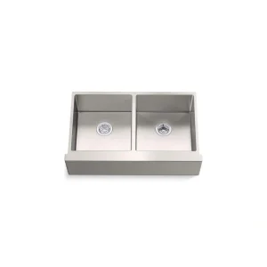 KOHLER Strive 35-1/2 in. Undermount Double-Bowl Farmhouse Kitchen Sink With Accessories