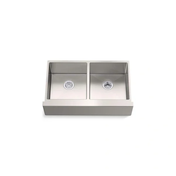 KOHLER Strive 35-1/2 in. Undermount Double-Bowl Farmhouse Kitchen Sink With Accessories