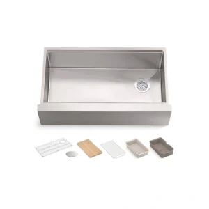 KOHLER Strive 35-1/2 in. Undermount Single Bowl Stainless Steel Workstation Kitchen Sink